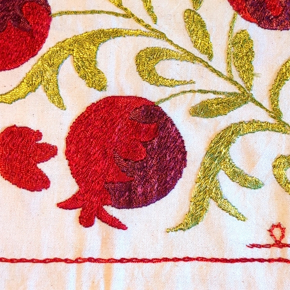 Turkish Embroidered Suzani Design Pillow Cover Case Approx 18" SQ  New - Picture 6 of 7